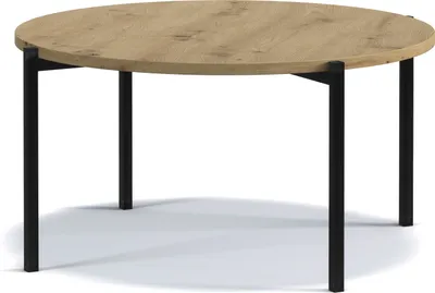 Produktbild von BETTSO Beistelltisch Kaffeetisch Couchtisch Sofatisch Nachttisch Betttisch Gestell aus Metall Tischplatte aus Holz HANS A Eiche Artisan