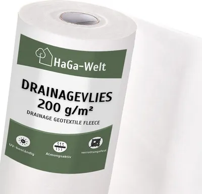 Produktbild von Extra starkes Drainagevlies 200 g/m² – ideal für Teichbau – 1 Meter