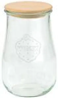 Image de WECK Gläser Rundrandglas Tulpenform #738 4 Stück, 1500 ml, + Holzdeckel