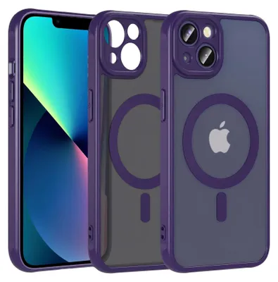 Immagine prodotto di Custodia magnetica per iPhone 13 Custodia protettiva Magsafe Telaio in TPU antiurto forte anello magnetico, viola