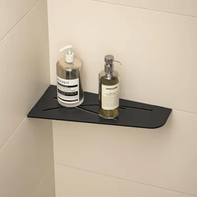 Productafbeelding van Eckdoucheplank, roestvrij staal SUS304, zwart, 254 mm, verpakking met 1 stuk