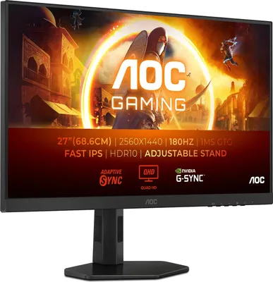 Produktbild von AOC Gaming Q27G4XF – 27 Zoll QHD Monitor mit 180 Hz und 0,5 ms Reaktionszeit