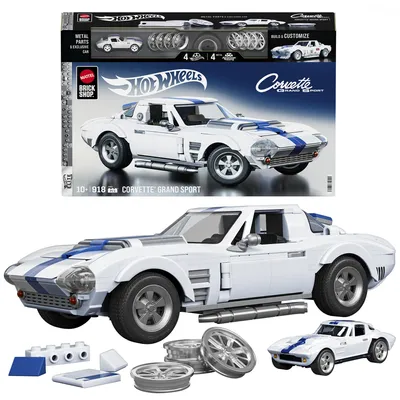 Immagine prodotto di Hot Wheels - Corvette Grand Sport Building Set - With 918 pieces - Mattel Brick Shop - JGR31
