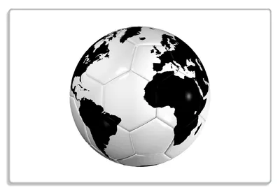 Produktbild von Wallario Frühstücksbrettchen aus Glas 20 x 30 cm mit rutschfesten Füßen, Motiv Planet Fußball
