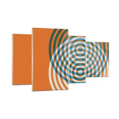 Produktbild von Bilder auf glas - 4 Teile - Abstraktion Modern Kreise - 120x70cm - Glasbilder - Wandbilder - Bilder - zum Aufhängen bereit - Wanddekoration aus Glas - Glas Bilder - Wandbild auf Glas - GDL120x70-4448