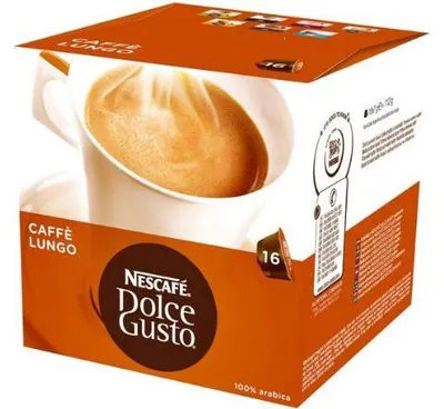 Obrázek produktu pro NESCAFÉ 14177 NESCAFÉ LUNGO Kaffeekapseln Arabicabohnen 16 Portionen
