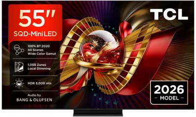 Produktbild von TCL 55C89L, 139,7 cm (55"), 3840 x 2160 Pixel, 4K Ultra HD, SQD-Mini LED, Smart-TV, Schwarz