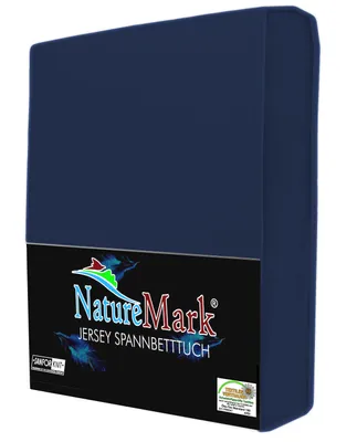 Produktbild von Famanu Jersey-Spannbettlaken 100% Baumwolle - Marineblau, 140x200 - 160x200 cm