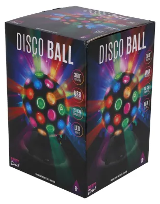 Produktbild von Party Time Disco LED Kugel 20 cm - bunte Partybeleuchtung