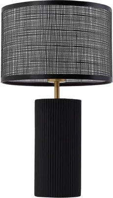 Produktbild von Lindby Tischleuchte Sorscha, schwarz, Eisen, Ø 26 cm