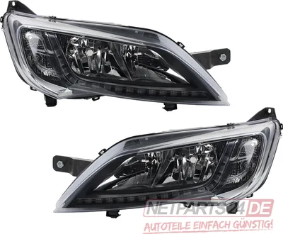 Zdjęcie produktu dla Johns, zestaw reflektorów pasujący do Fiat Ducato 250 06/14- chromowane światła LED do jazdy dziennej li+re