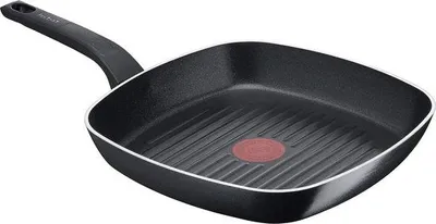Immagine prodotto di Padella per grigliare nera 26x26 cm, antiaderente, con indicatore di temperatura