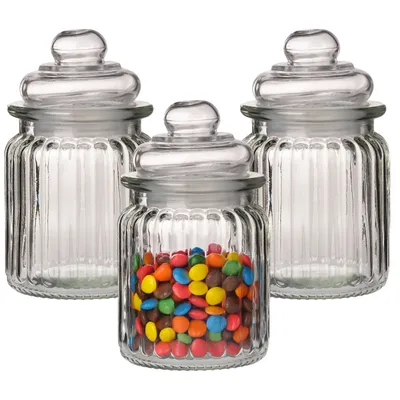 Produktbild von 2 x Vorratsgläser mit Deckel aus Glas H 13 cm - Ø 8 cm - Aufbewahrungsgläser - Vorratsgefäße - Aufbewahrung Lebensmittel Gewürzgläser - Bonbonglas
