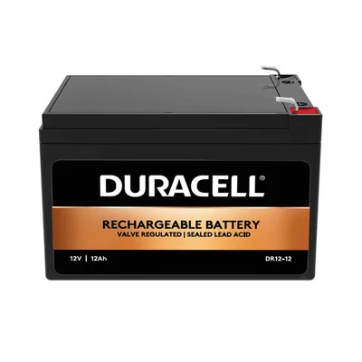Produktbild von Duracell DR12-12, Plombierte Bleisäure (VRLA), 12 V, Schwarz, 12 Ah, 12000 mAh, 144 Wh