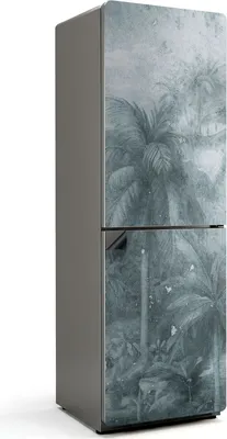 Produktbild von Tropische Landschaft mit Palmen – Magnetische Kühlschrank Abdeckung – Dekorfolie magnetisch Küche – Kühlschrank Magnet Deko – selbstklebende Magnettafel – Magnetfolie für Kühlschranktür – 60x180 cm