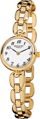 Produktbild von Regent Stahl Damen Uhr F-801 Quarzuhr Armband gold D2URF801