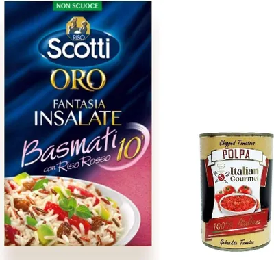 Produktbild von 3x Riso Scotti , Oro Insalate Basmati 10' - Mischung aus rot Voller Reis und Basmatireis - 800 gr + Italian Gourmet polpa 400g