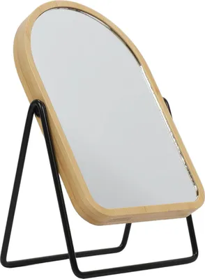 Produktbild von Kosmetikspiegel mit Bambusrahmen, mit Vergrößerung, drehbar, Ø 17,5 cm