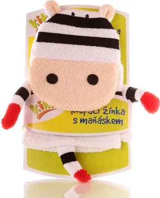 Produktbild von Badehandschuh Zebra Serie 2 für Babys, ermöglicht Waschen und Spielen gleichzeitig