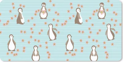 Produktbild von MuchoWow® Mauspad Mousepad Blumen - Gestaltung - Pinguin 60x30 cm - Mousepads - Maus Mat - Pad - Mausunterlage - Nachhaltig