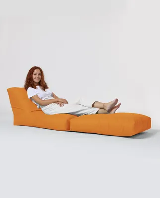 Produktbild von Hanah Home, Siesta Sofa Bed Pouf - Orange, Outdoor Sitzsäcke, Orange, Polyester, 55 x 65 x 90 x  cm