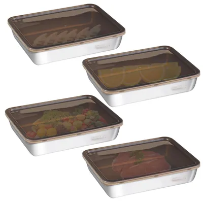 4er-Set Edelstahl-Vorratsdosen 2200 ml, spülmaschinengeeignet