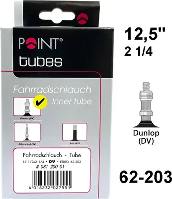 Produktbild von Point 12,5" Fahrradschlauch 12 1/2x2 - 62-203 - DV