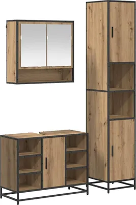 Obrázek produktu pro vidaXL Sada koupelnového nábytku, 3 kusy, Imitace "Artisan Oak", rozměry 35 x 37,5 x 188,5 cm