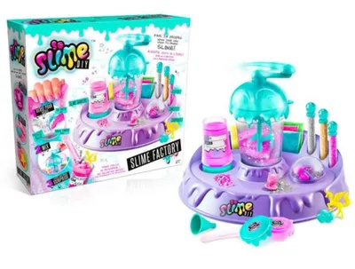 A toy slime factory kit and its packaging are displayed against a white background.