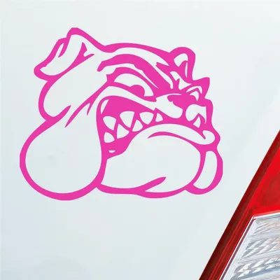 Produktbild von Auto Aufkleber Bulldogge Hund Tier Animal Dogge 12x10 cm Pink Sticker Heckscheibenaufkleber