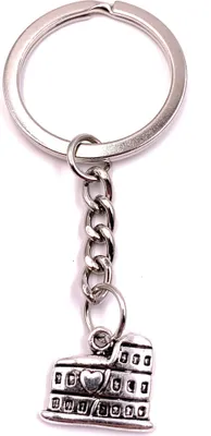 Produktbild von Onwomania Schlüsselanhänger Burg Turm Kathedrale silber Metall Anhänger Charm