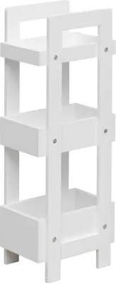 Image de Rebecca Mobili Étagère étroite avec 3 étagères en MDF blanc