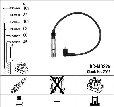 Produktbild von NGK 7065 Zündkabelsatz Zündleitungssatz passend für MERCEDES-BENZ V-Klasse (W638/2)