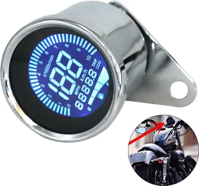 Obrázek produktu pro Univerzální 12V motocyklový přístroj Modifikovaný digitální motocyklový tachometr Tachometr LCD displej (7 barev) 0-1000RPM 0-199KM/H
