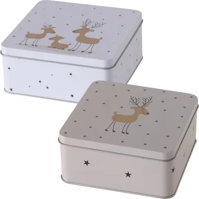 Productafbeelding van TIMBA metalen koekjesdoos, 2 stuks