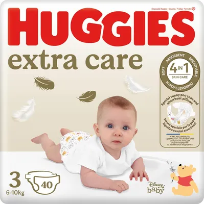 Image de Couches Huggies Extra Care taille 3 (4-9 kg) 80 pièces 2 paquets de 40 couches