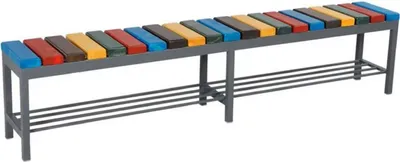 Produktbild von Casa Padrino Gartenbank Biergarten Sitzbank Bunt / Grau 200 cm