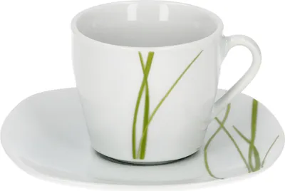 Obrázek produktu pro Van Well Bali šálek + podšálek na espresso, sada 2 ks, dekor linie, jemný značkový porcelán