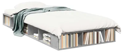 Immagine prodotto di vidaXL Struttura letto con contenitore, grigio cemento, 80 x 200 cm, materiale a base di legno