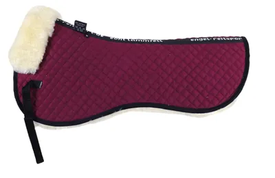 Sattelkissen aus Merino-Lammfell, Stoff, Bordeaux, Größe M