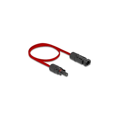 Produktbild von DeLOCK DL4 Solar Flachbandkabel Stecker zu Buchse 60 cm rot, Kabel, Rot, 3,3 mm², IP67, DL4, Männlich