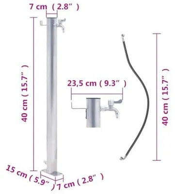 Productafbeelding van Ronde Waterkolom van Roestvrij Staal 40cm