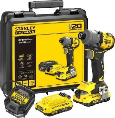 Immagine prodotto di Avvitatore a batteria Stanley Fatmax V20 SFMCF830D2K-QW, 18 V, brushless, 230 Nm, 2 batterie da 2 Ah + caricabatterie da 1,25 A