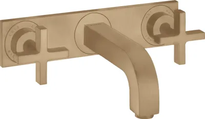 Immagine prodotto di hansgrohe AXOR Citterio mitigeur lavabo 3 trous encastré, bec 226mm, poignées transversales, plaque pour montage mural, 39144140, 39144140