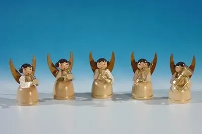 Produktbild von Weihnachtsfiguren Engelbläserquintett 5 tlg. Natur Höhe 4,8cm NEU