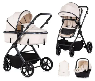 Produktbild von Chipolino Kombikinderwagen Pearl 3 in 1 umbaubar Babyschale Wickeltasche Fußsack