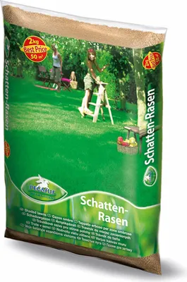 Produktbild von Pegasus Schatten-Rasensamen, 2 kg für 50qm, 622371 – Schattenrasen für dichte Rasenteppiche, schnellkeimend, ideal für schattige Lagen, langlebig, Rasensaat