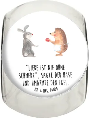 Produktbild von Mr. & Mrs. Panda Kaffeedose Hase Igel XL 2000ml - Weiß - Geschenk, Liebeskummer, Herzschmerz, aufbewahrungsglas, Liebe Spruch, Aufbewahrungsdose, und, glasbehälter