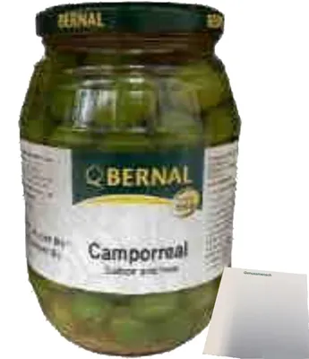 Produktbild von Bernal Camporeal Grüne Oliven mit Sardellengeschmack (900g Glas) + usy Block