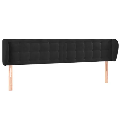 Produktbild von Kopfteil mit Ohren Schwarz 163x23x78/88 cm Samt